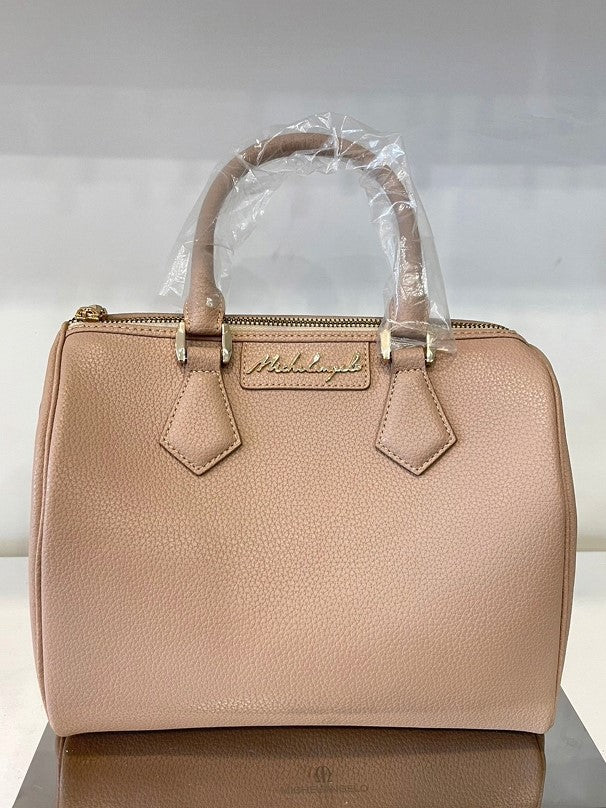 Michelangelo Solid Soft Brown Traveller Leather Handbag Purse