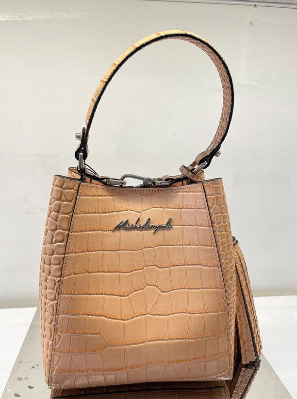 Michelangelo Soft Brown Leather Handbag Detachable Strap Purse