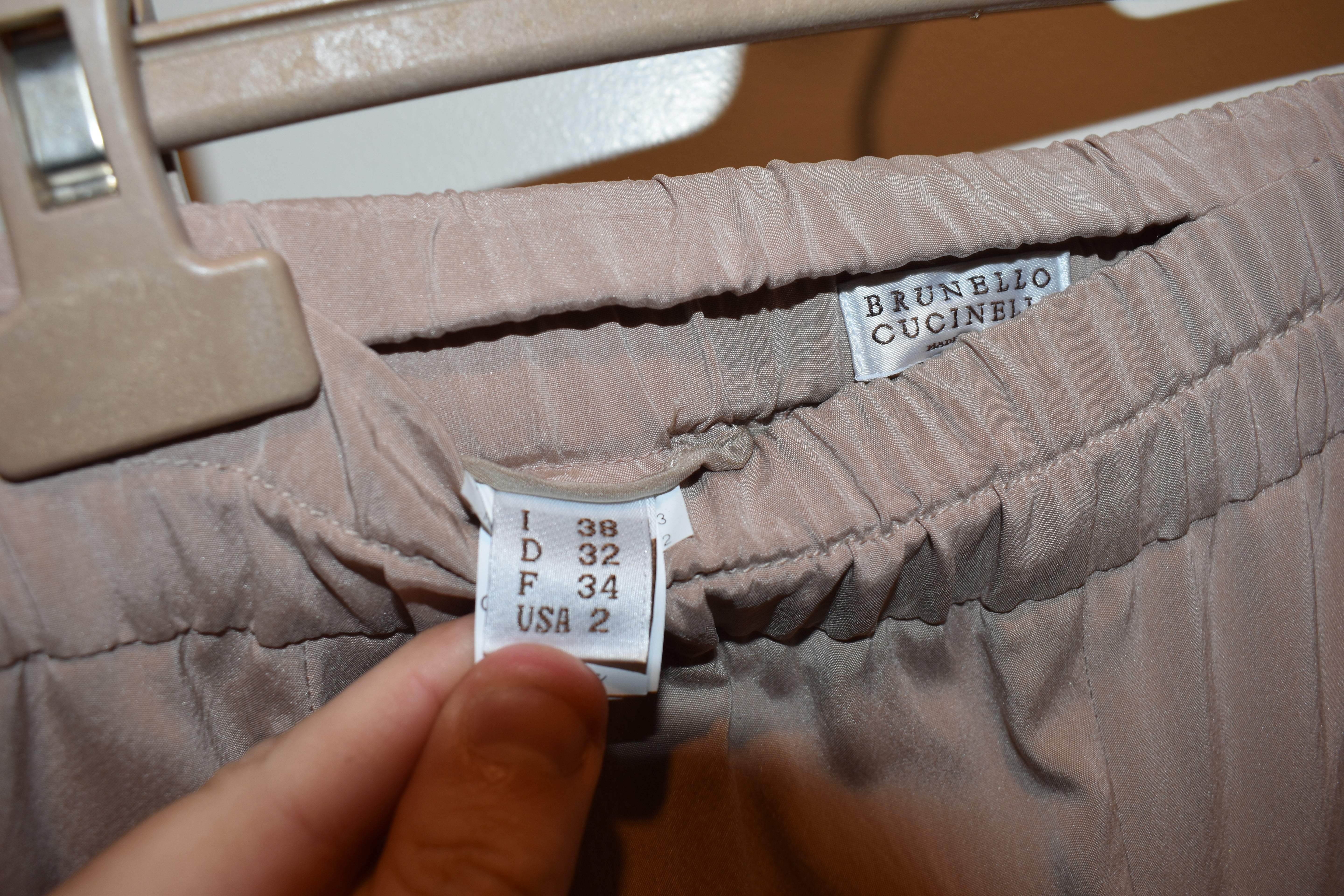 Brunello Cucinelli Beige Silk Blend Athleisure Sweatpants Size Small