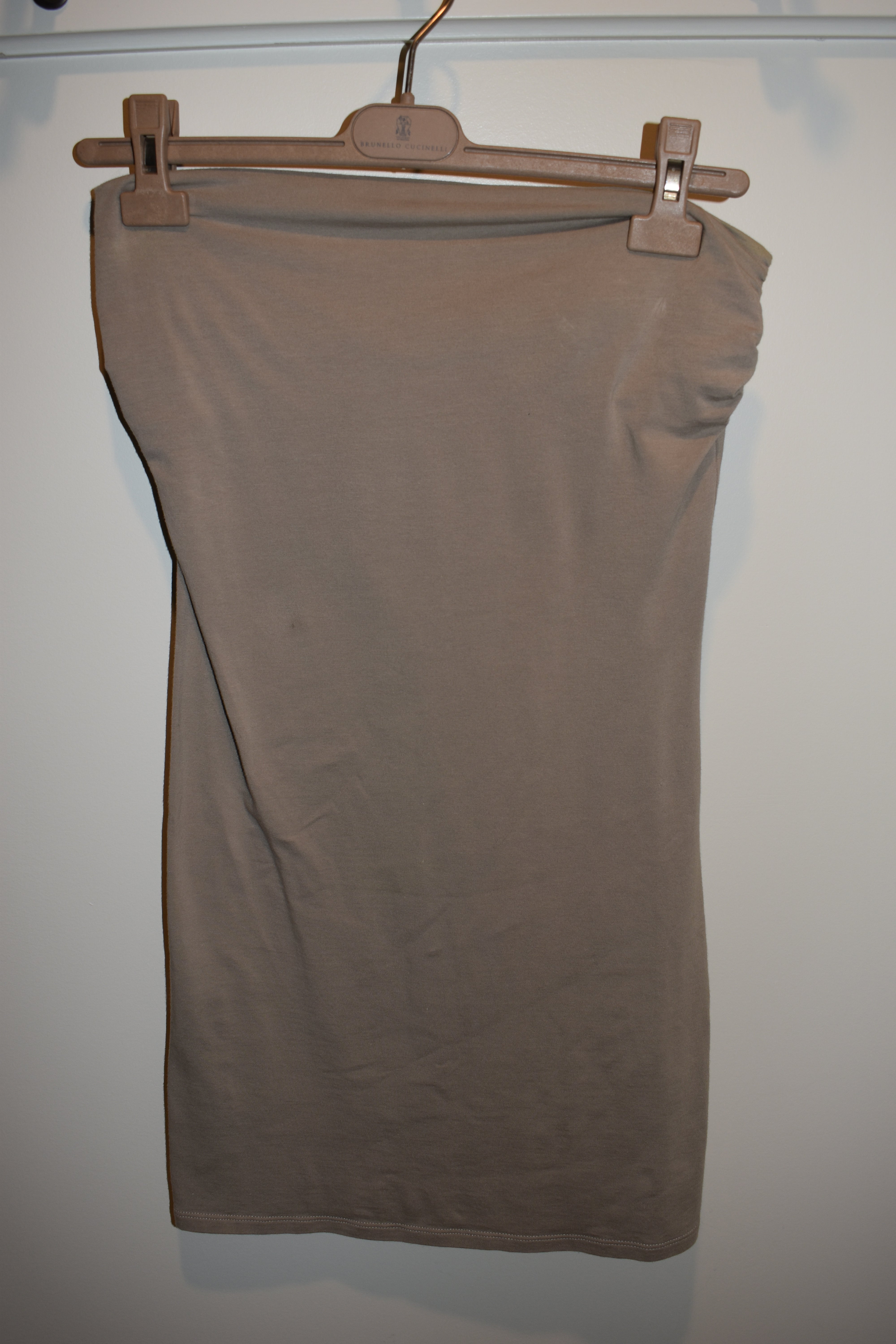 Brunello Cucinelli Cotton Blend Beige Knee-Length Skirt Size L