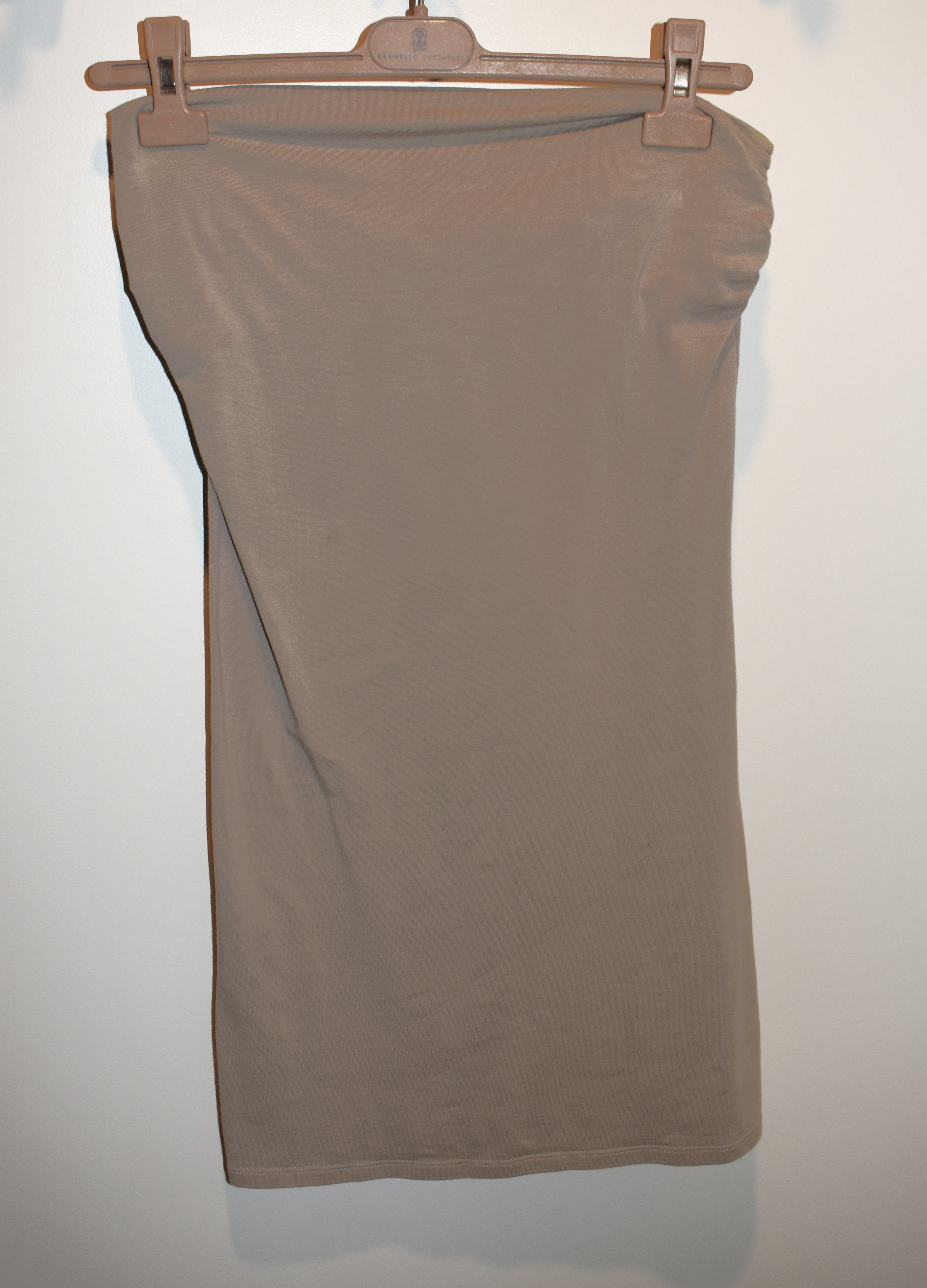 Brunello Cucinelli Cotton Blend Beige Knee-Length Skirt Size L