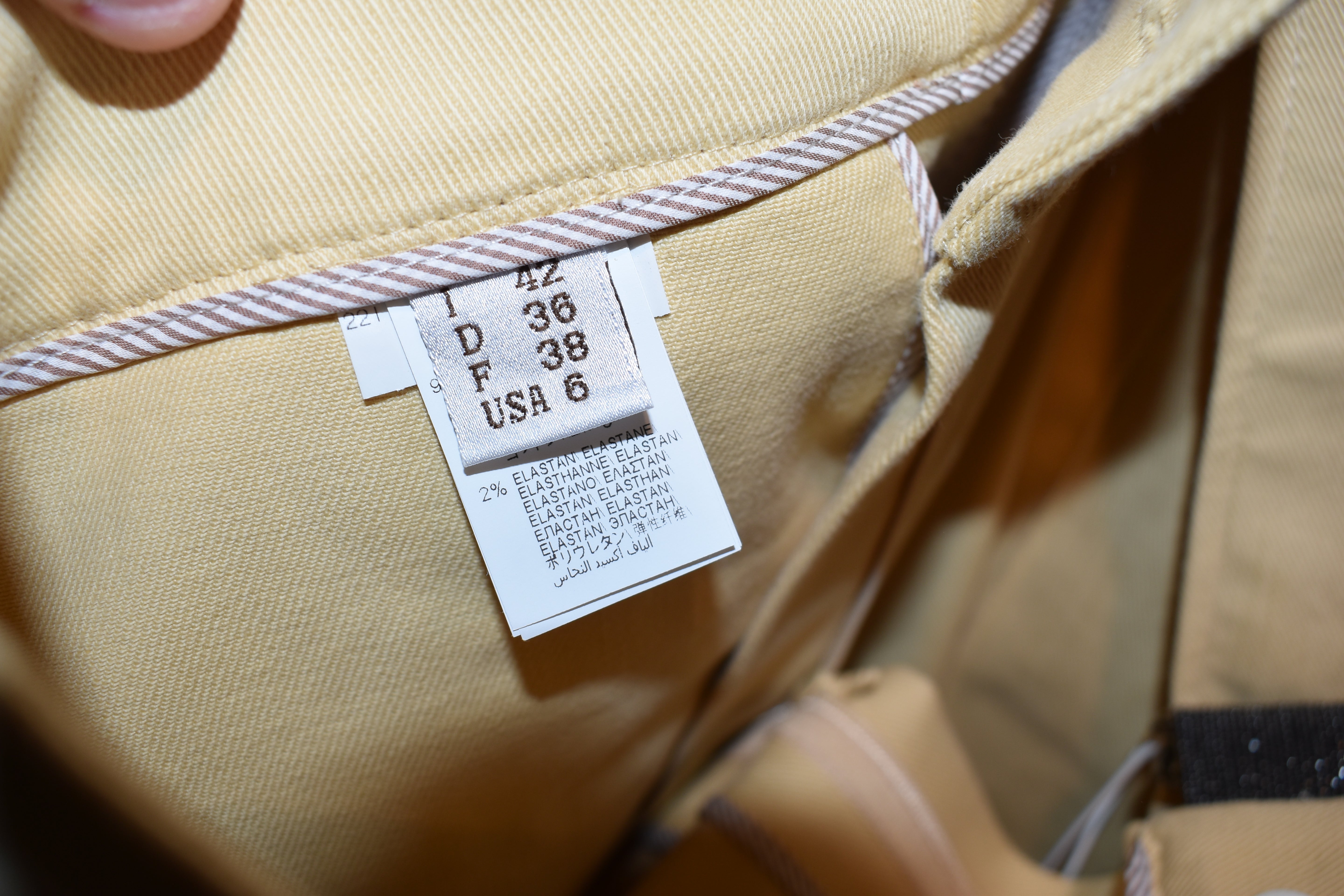 Brunello Cucinelli Yellow-Gold Cotton Blend Belted Shorts Size 6