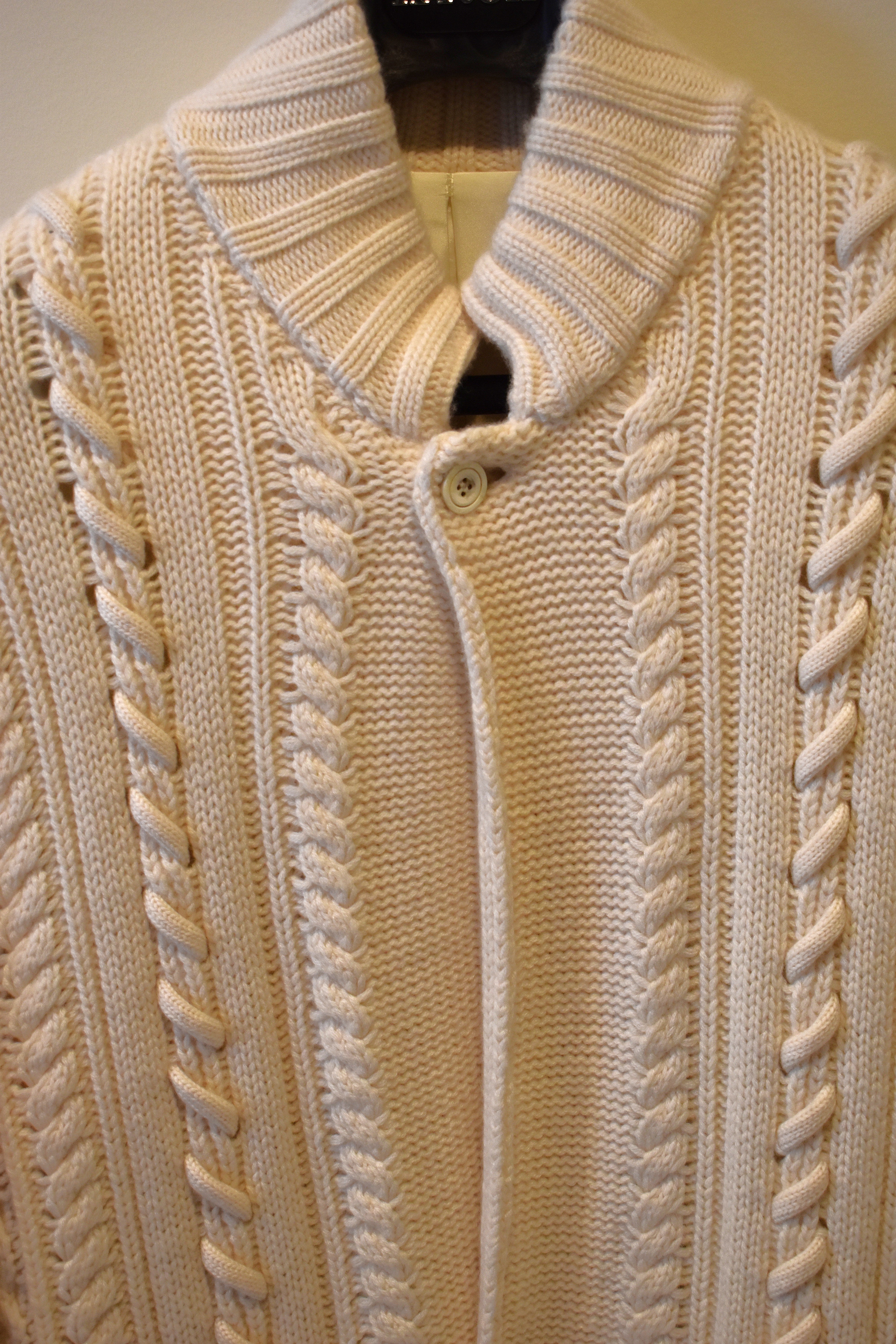 Kiton Pure Cashmere Winter Cable Knit Sweater Coat Size Medium