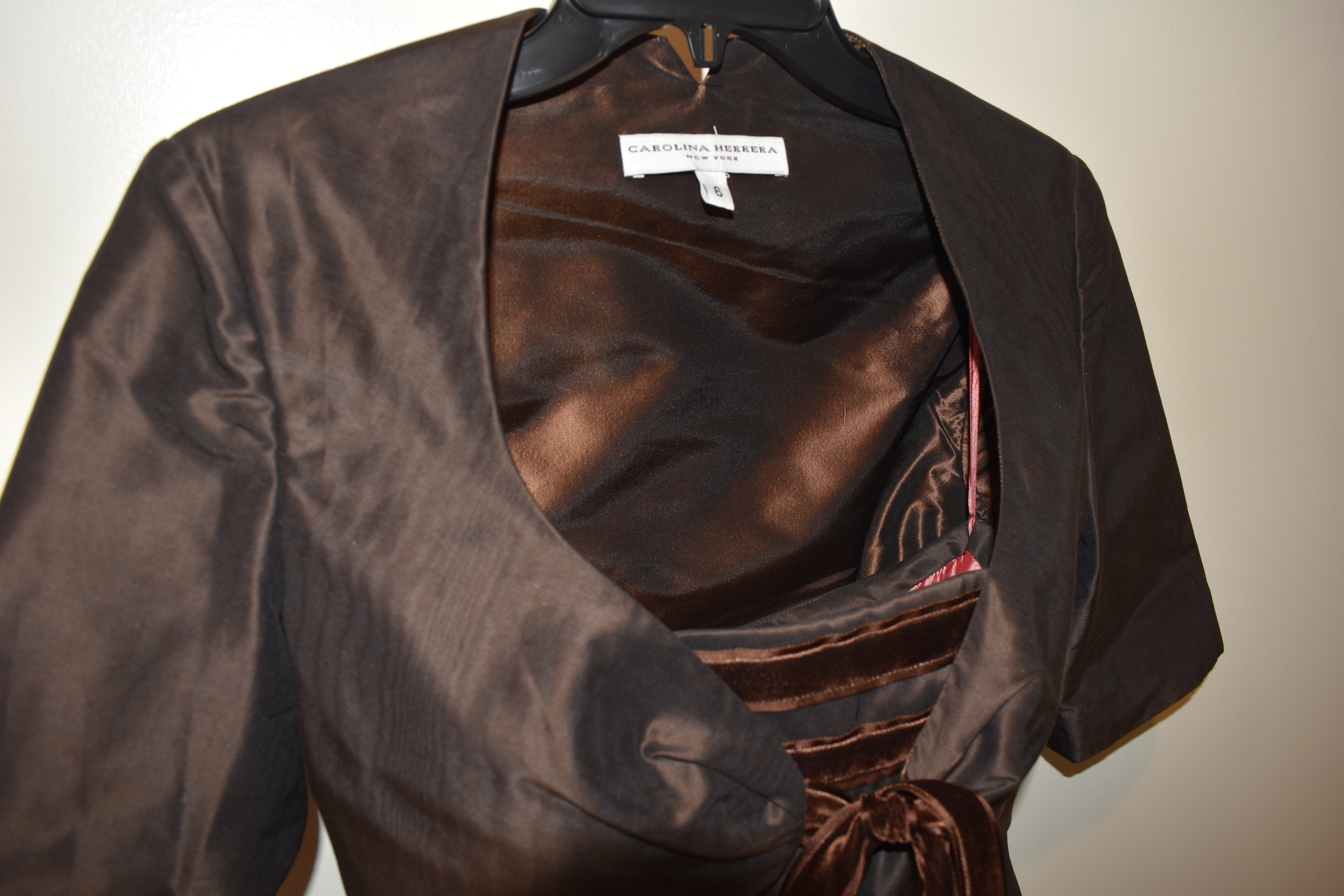 Carolina Herrera Brown Two Piece Dress Size 6