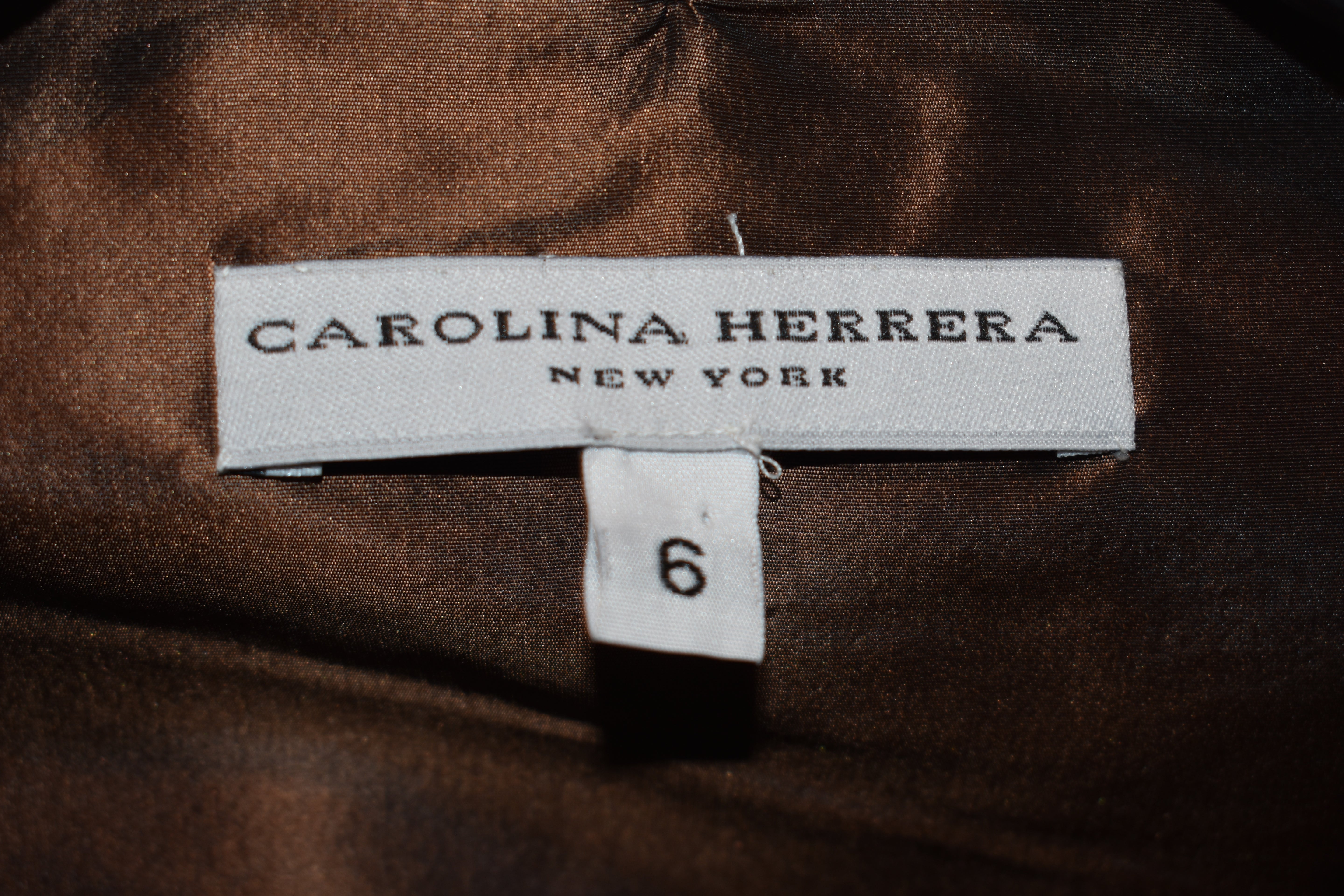 Carolina Herrera Brown Two Piece Dress Size 6