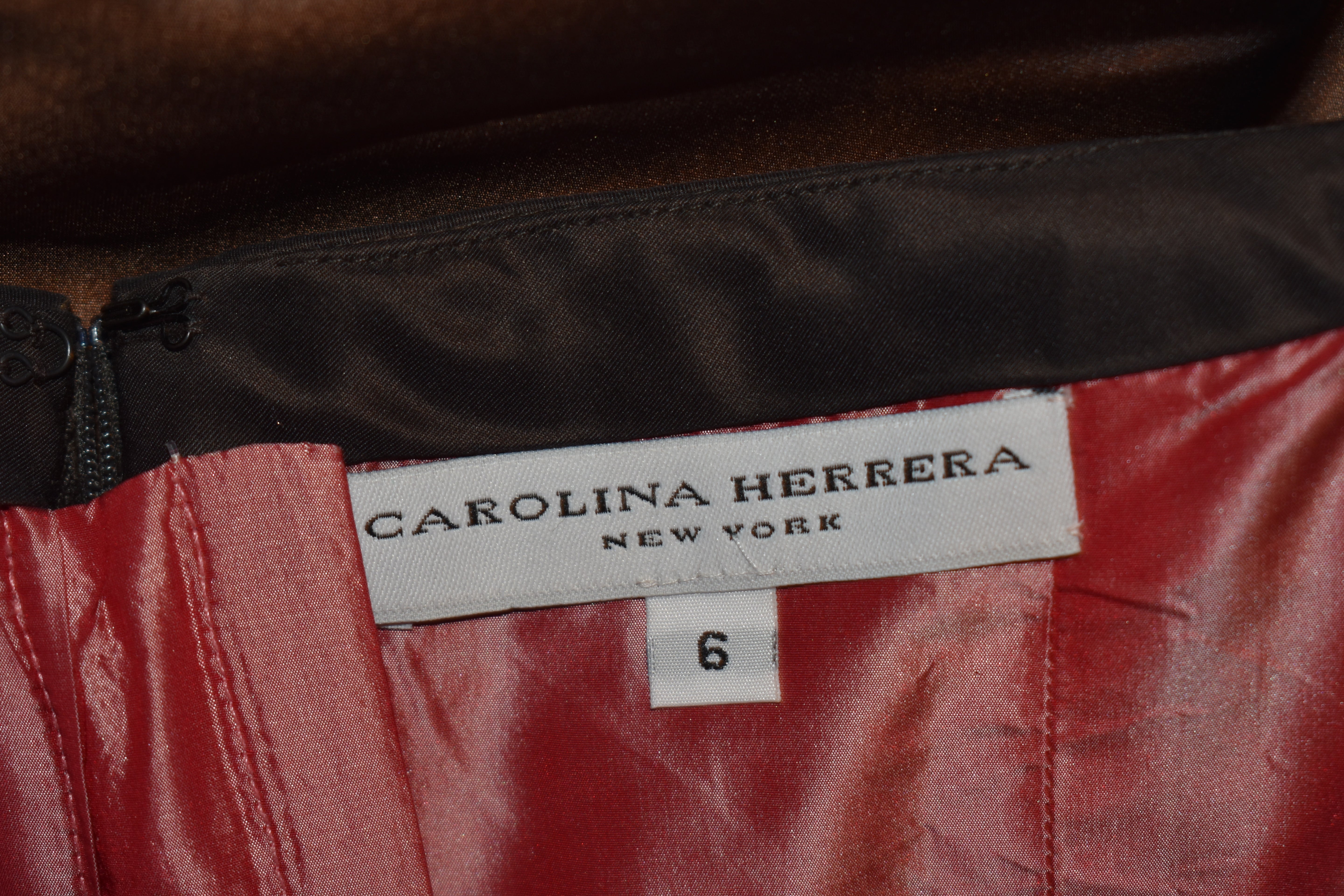 Carolina Herrera Brown Two Piece Dress Size 6