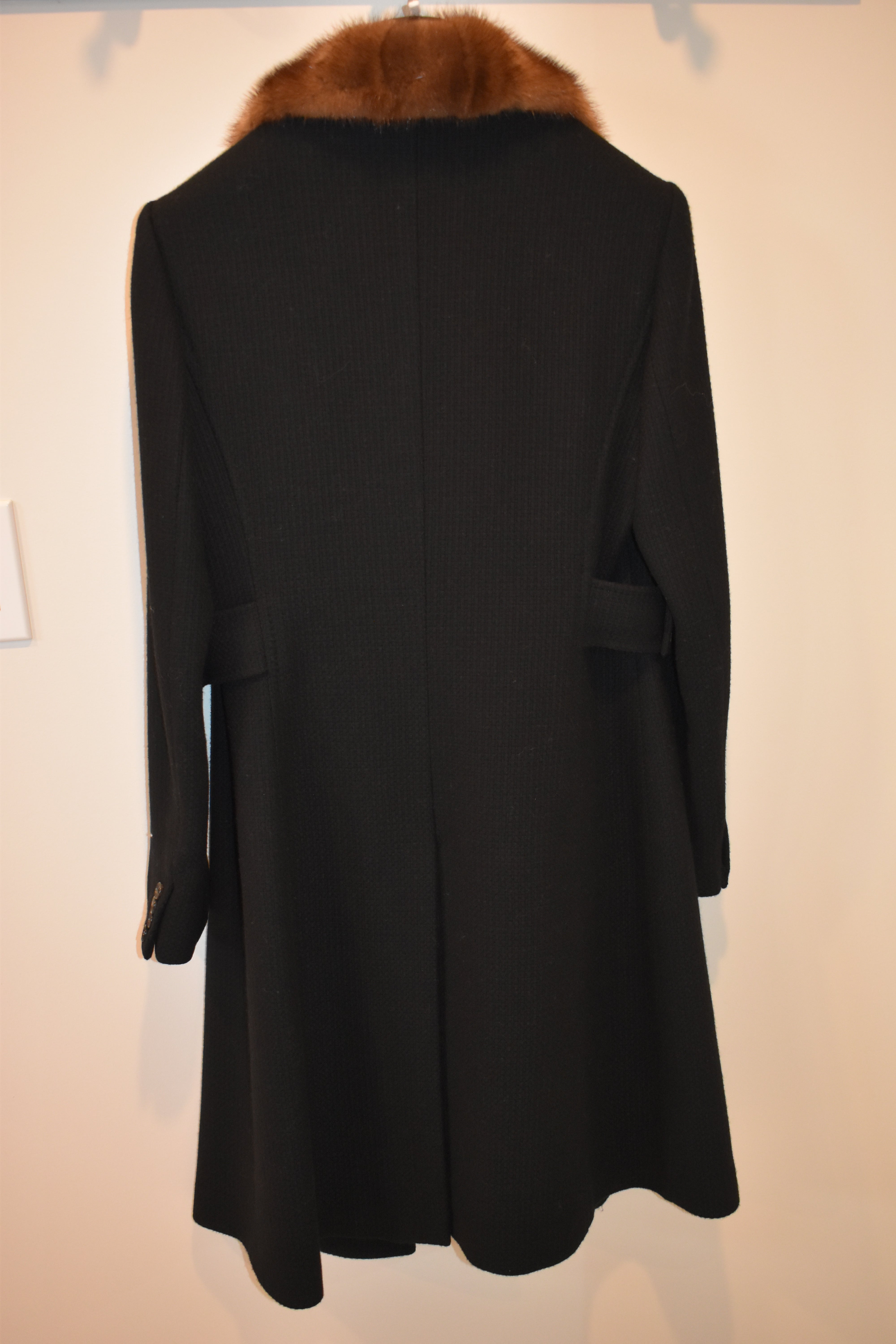 Kiton Cashmere Wool Blend Winter Black Overcoat Size 44 EU / 8 US