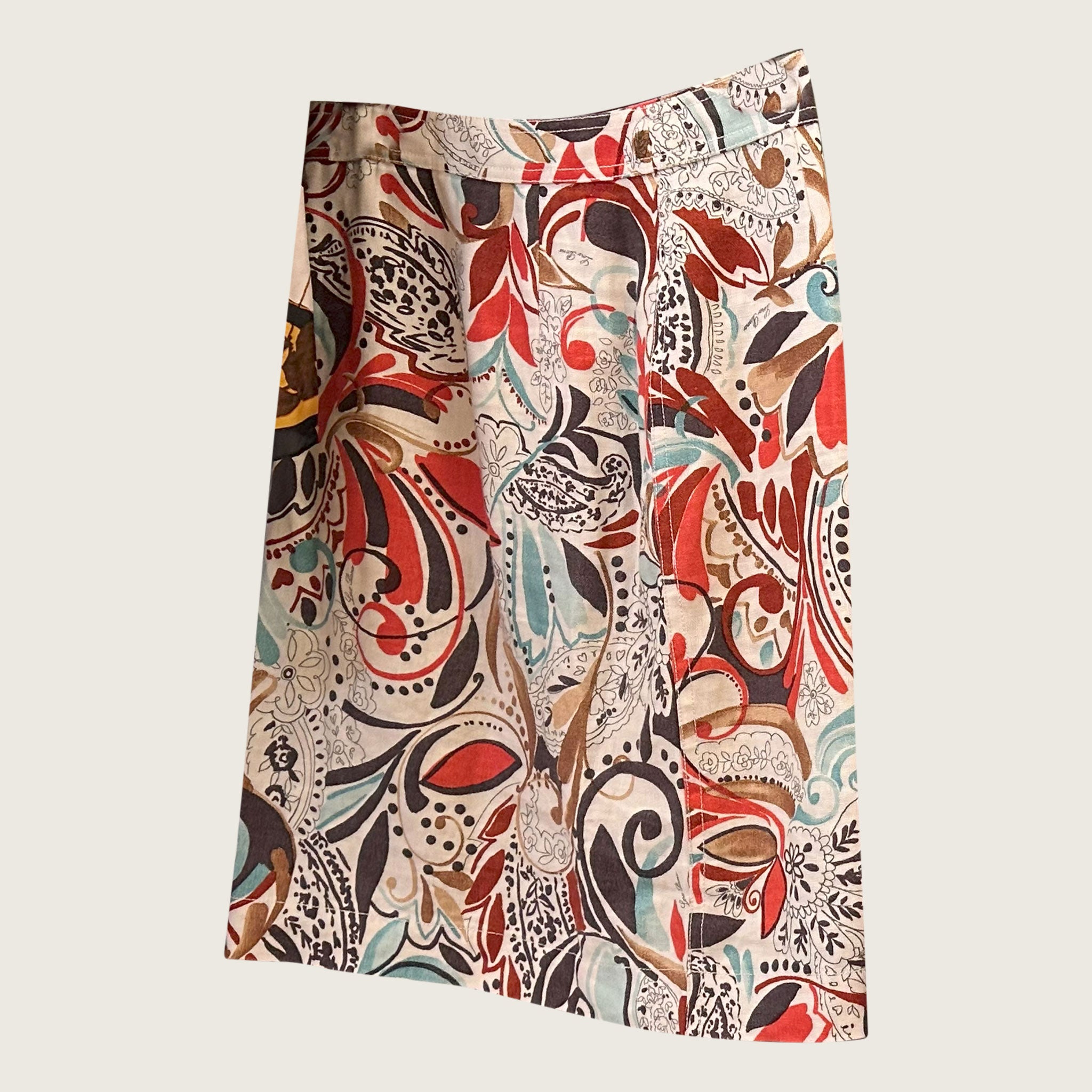 Loro Piana Floral Pattern Linen Skirt