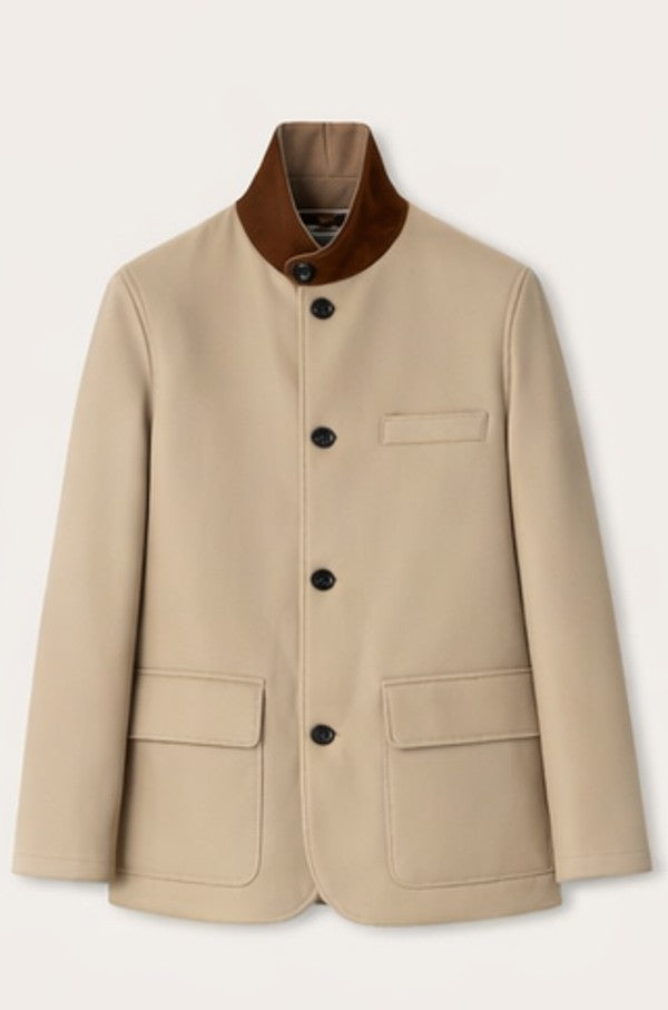 Loro Piana Solid Beige Storm System Villa d'Este Roadster Jacket Size Large