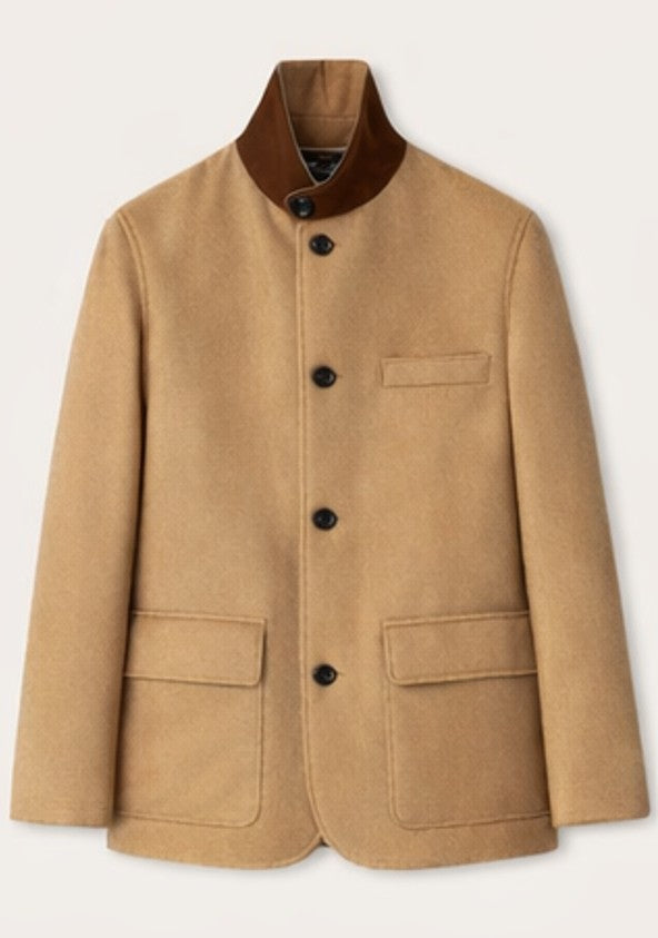 Loro Piana Solid Camel Brown Cashmere Villa d'Este Roadster Jacket Size 3XL