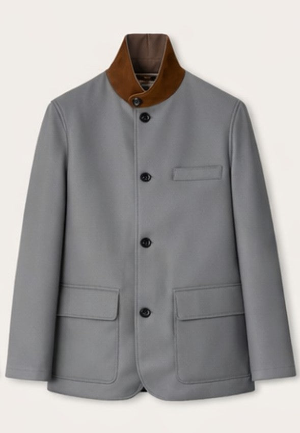 Loro Piana Solid Light Gray Storm System Villa d'Este Roadster Jacket Size XXL