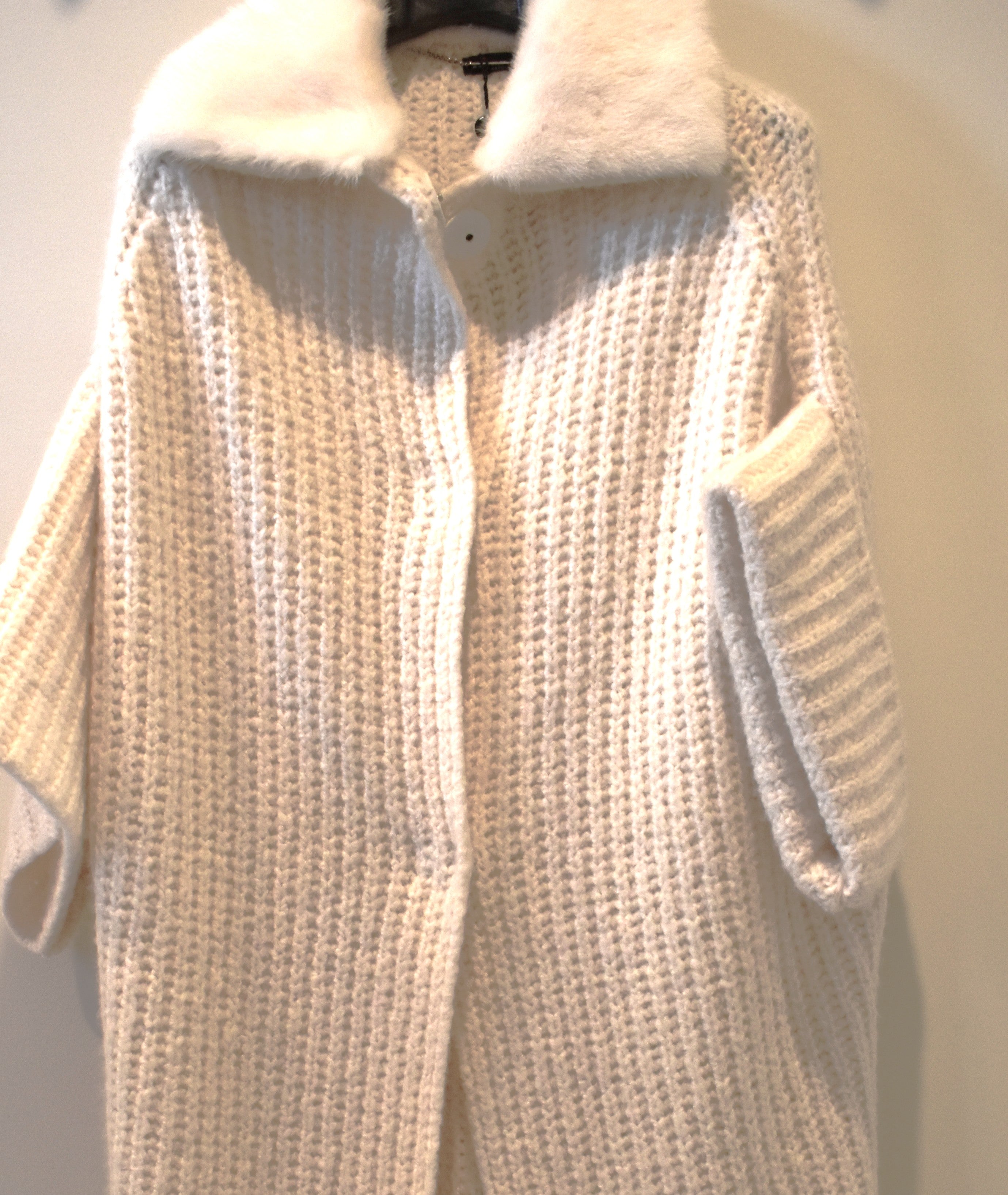 Kiton Cashmere & Silk Winter Knit Short Sleeve Sweater Coat Size 42 EU / 6 US