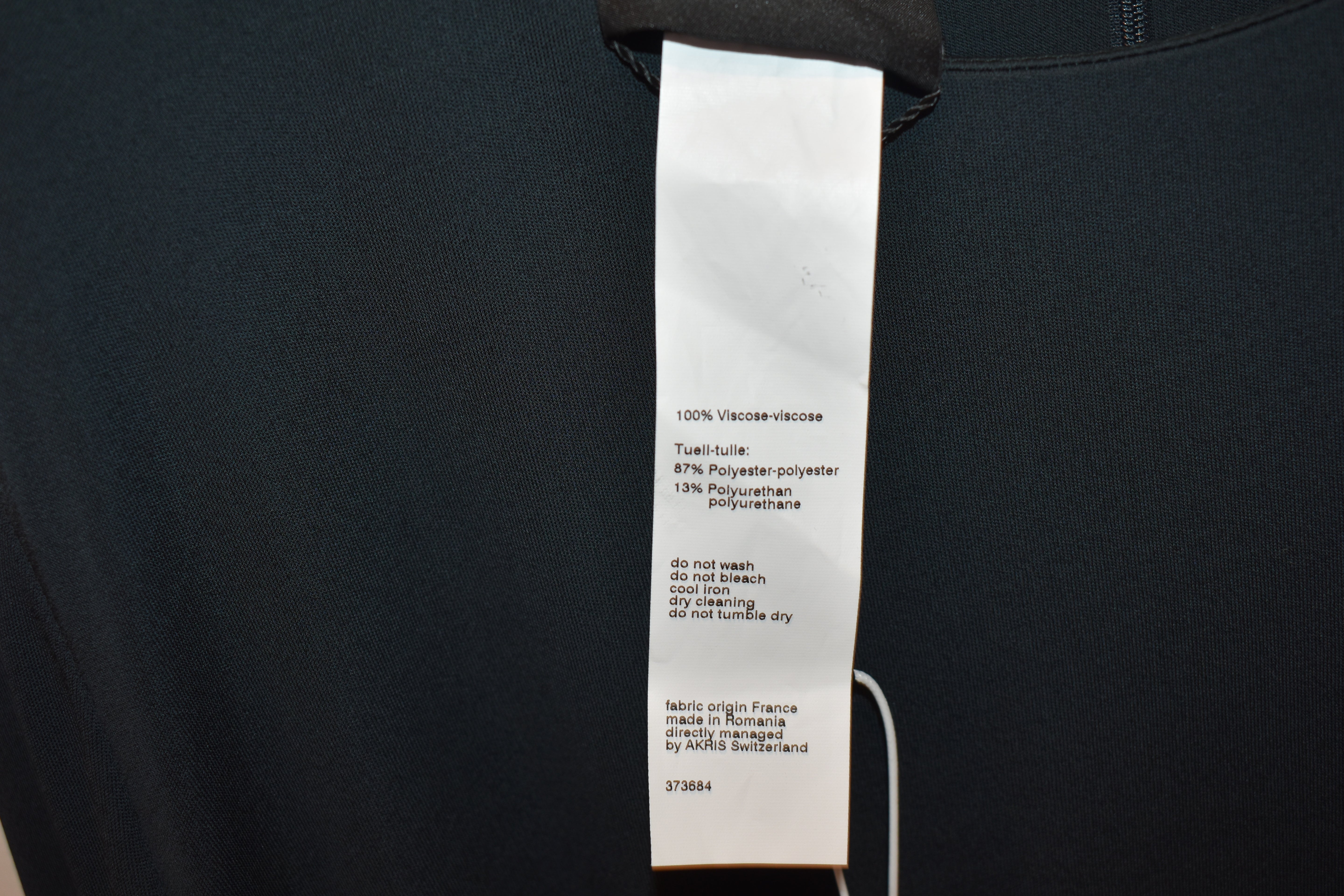 Akris Solid Black Long Sleeve Dress Size 14 US