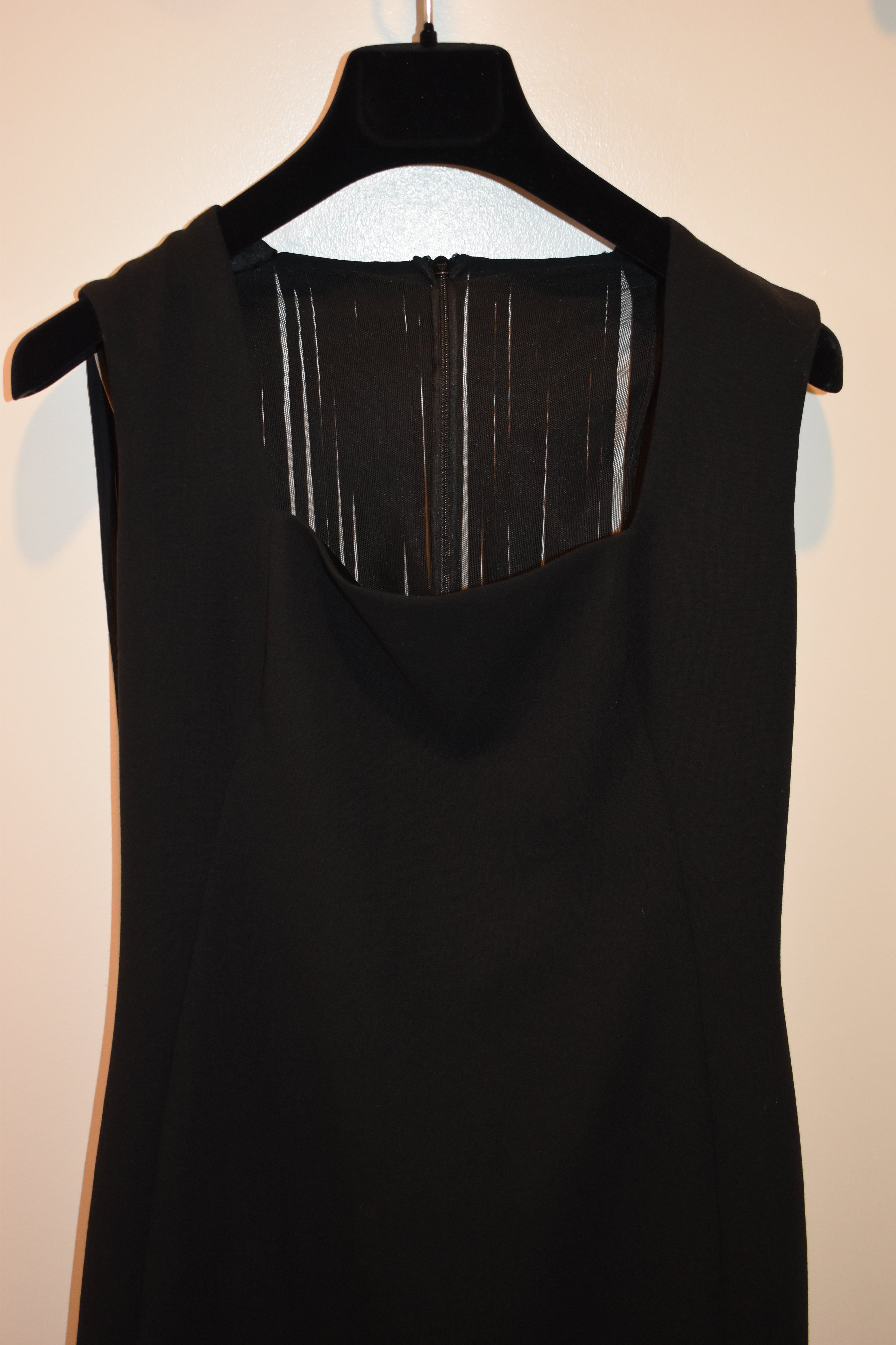 Akris Solid Black Silk Blend Sleeveless Dress Size 6