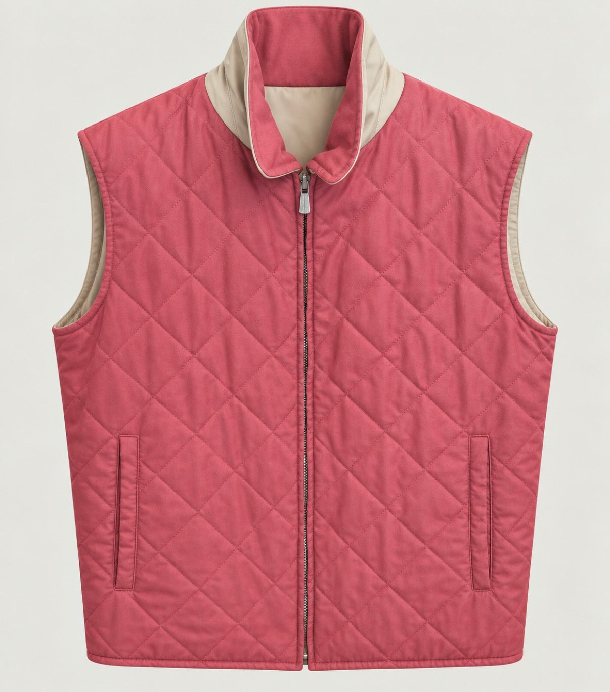 Loro Piana Reversible Pink & Gray Storm System Women’s Quilted Vest