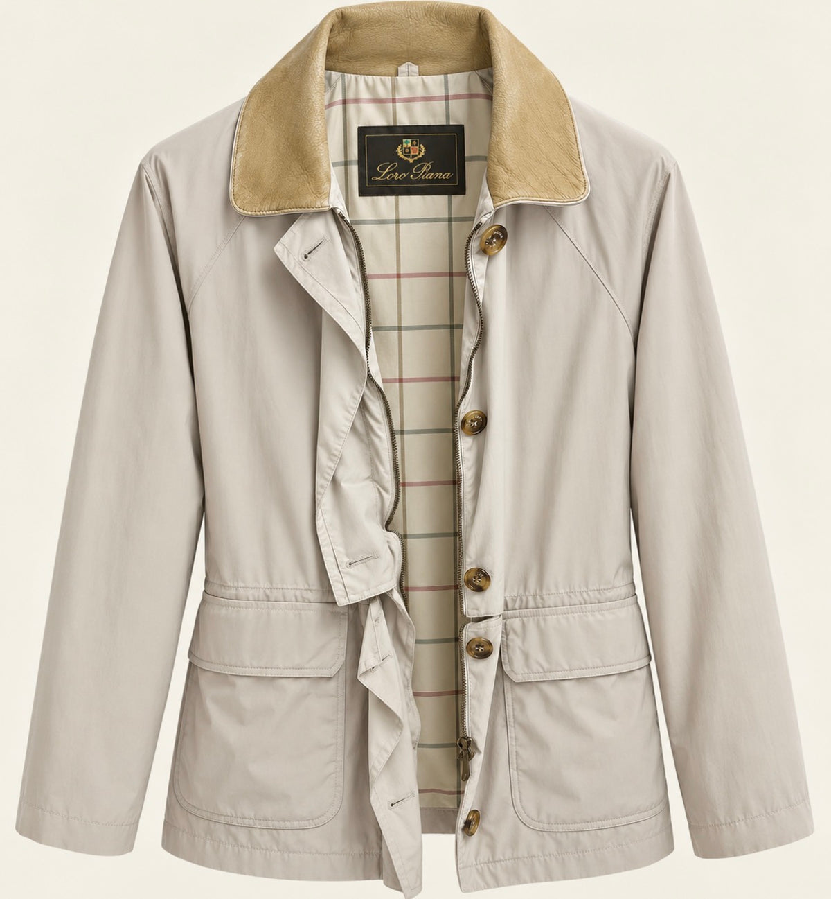 Loro Piana Solid Beige Horsey Women's Jacket Size M