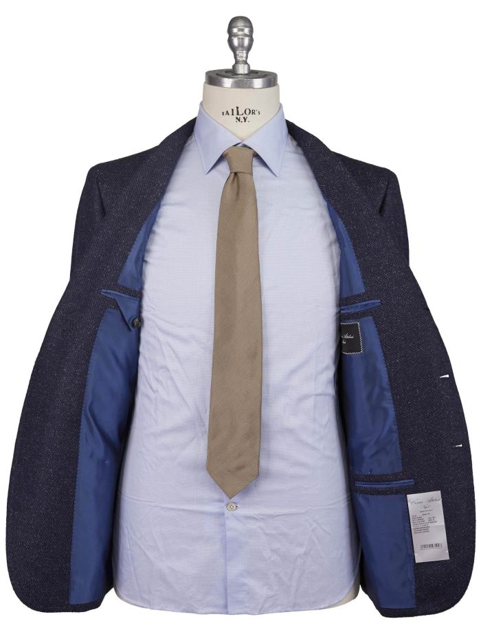Cesare Attolini Cahmere Blend Blue & Brown Textured Sport Coat Size 42 44 46 48